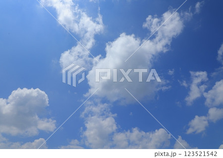 夏の青空と白い雲 夏の青空と白い雲 123521542