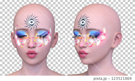 女人的臉的特寫 女人的臉的特寫 123521869