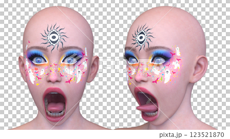 女人的臉的特寫 123521870