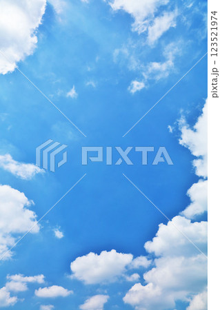 夏の青空と雲 123521974