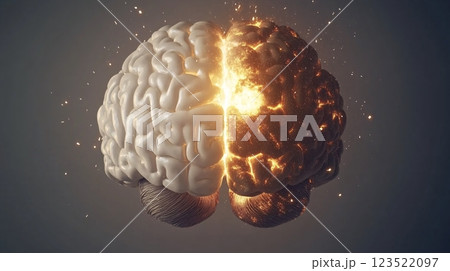 Creative Split Brain Concept with Light and...のイラスト素材 [123522097] - PIXTA