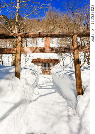 雪の鳩谷八幡神社(縦) 雪の鳩谷八幡神社(縦) 123522828