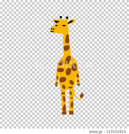 ユニークな表情をしたキリンのイラスト素材 123522923