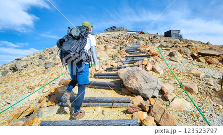 夏の御嶽山登山：王滝頂上～剣ヶ峰（八丁ダルミ） 123523797