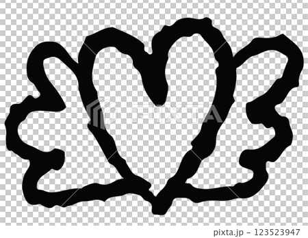 Hand drawn crayon outline of heart with wings for kid colouring book, art, Valentine's day, love sign, shirt print, cute patch, sticker, wedding card, brooch, message, tattoo, women empowerment, icon 123523947