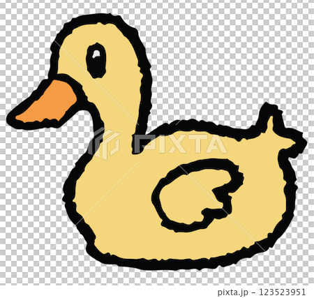 Hand drawn crayon illustrations of duck for animal, zoo, souvenir shop, cartoon character, comic, mascot, cute patch, shirt print, sticker, plush toy, kid doll, trip, travel, vacation, vet, icon, lake 123523951