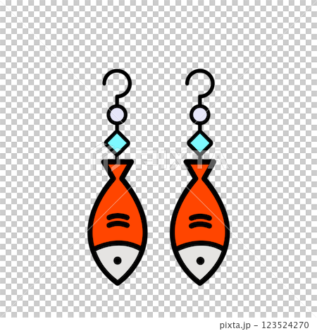 獨特的魚形耳環材質 獨特的魚形耳環材質 123524270