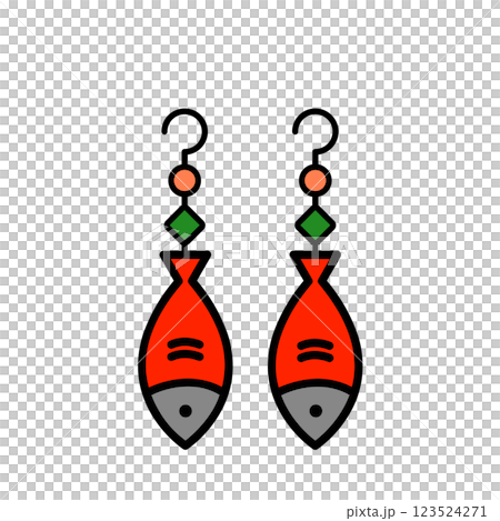 色彩鮮豔又簡單的魚形耳環材料 123524271