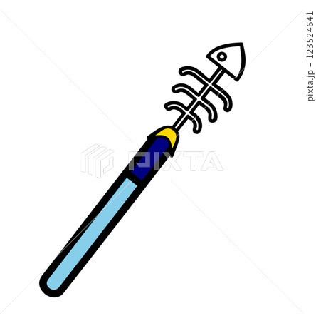 ユニークでカラフルな魚の骨をモチーフにした杖の素材 ユニークでカラフルな魚の骨をモチーフにした杖の素材 123524641