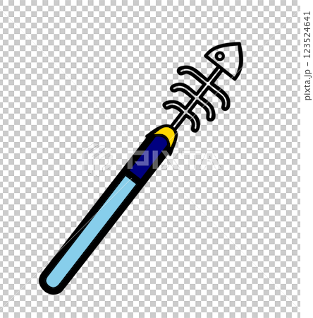 ユニークでカラフルな魚の骨をモチーフにした杖の素材 ユニークでカラフルな魚の骨をモチーフにした杖の素材 123524641