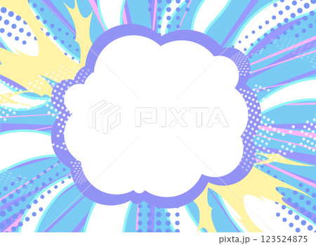 幾何学　グラデーション背景　放射状　フレーム	 123524875