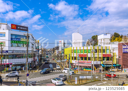日本の横浜都市景観 あざみ野駅前などを望む 日本の横浜都市景観 あざみ野駅前などを望む 123525085
