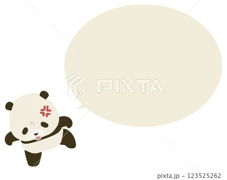 怒るパンダ。吹き出し付き 怒るパンダ。吹き出し付き 123525262