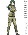 女性自衛隊員の立ち絵イラスト 123525347