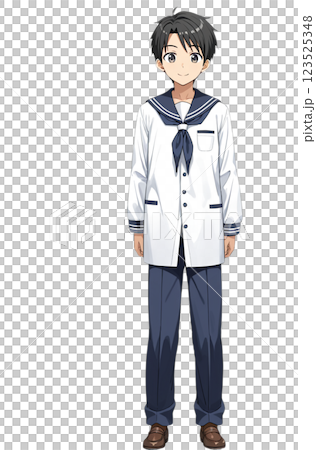 セーラー服の男性イラスト 123525348
