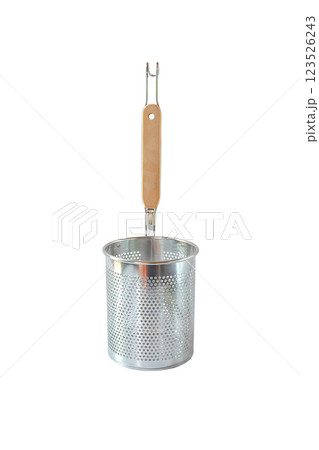 Stainless steel Strainer or colander on white background Stainless steel Strainer or colander on white background 123526243