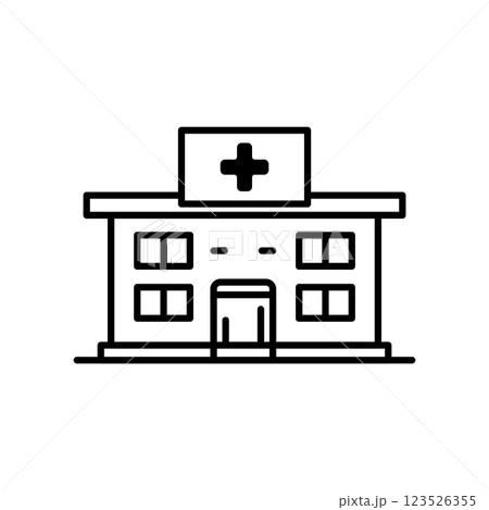 Hospital icon logo design template isolated illustration Hospital icon logo design template isolated illustration 123526355