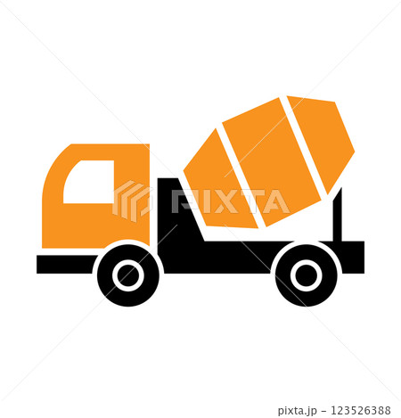 Cement truck icon logo design template isolated illustration 123526388