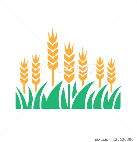 Wheat field icon logo design template isolated illustration 123526396