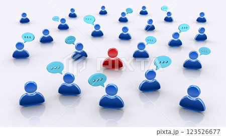 SNSでのコメント投稿のイメージ、インターネットの会話風景、誹謗中傷 123526677