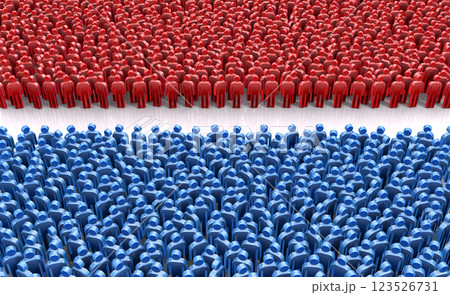 人々の分裂・分断、人型アイコンの集団 123526731