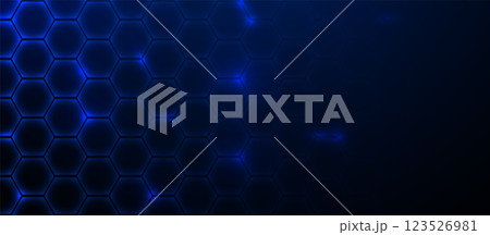 Futuristic Glowing Blue Hexagonal Pattern Background Futuristic Glowing Blue Hexagonal Pattern Background 123526981