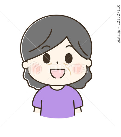 笑顔のおばあさんの上半身のゆるかわイラスト 笑顔のおばあさんの上半身のゆるかわイラスト 123527110