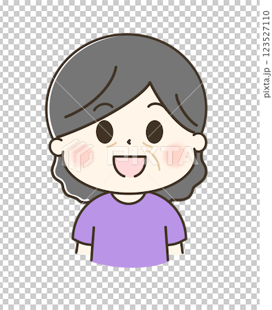 笑顔のおばあさんの上半身のゆるかわイラスト 笑顔のおばあさんの上半身のゆるかわイラスト 123527110