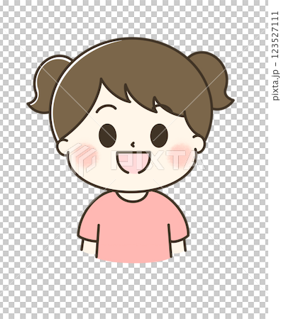 A cute illustration of a smiling girl's upper body A cute illustration of a smiling girl's upper body 123527111