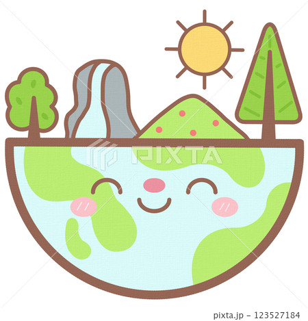Cute World Earth Day Cartoon Character 123527184