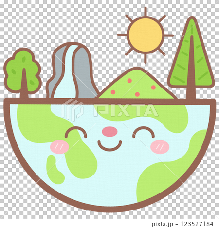 Cute World Earth Day Cartoon Character 123527184