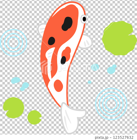 從上方看的變形錦鯉插圖 123527632