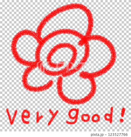 手書き花丸、かわいい背景透過イラスト。 123527766