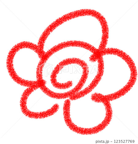 手書き花丸、かわいい背景透過イラスト。 123527769