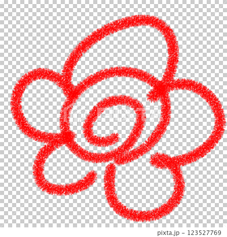 手書き花丸、かわいい背景透過イラスト。 123527769