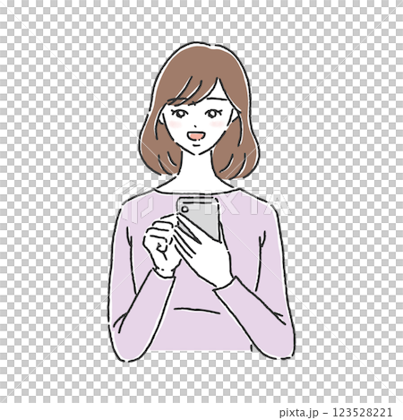 A woman operating a smartphone 123528221