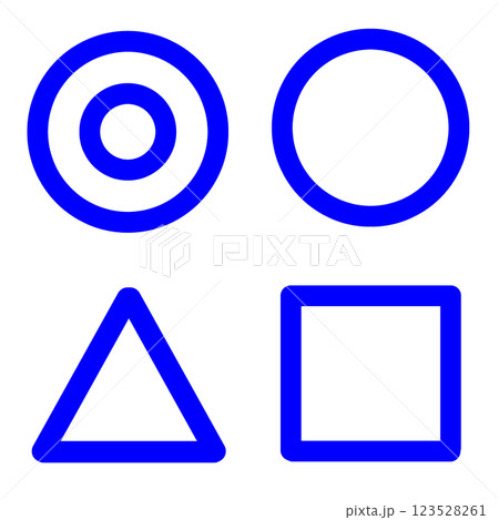 二重丸、丸、三角、四角のイラスト。 二重丸、丸、三角、四角のイラスト。 123528261