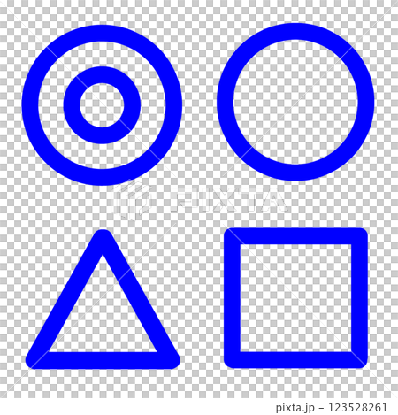 二重丸、丸、三角、四角のイラスト。 二重丸、丸、三角、四角のイラスト。 123528261