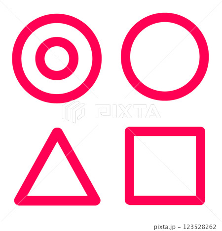 二重丸、丸、三角、四角のイラスト。 二重丸、丸、三角、四角のイラスト。 123528262