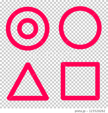 雙圓、圓形、三角形和正方形的插圖。 雙圓、圓形、三角形和正方形的插圖。 123528262