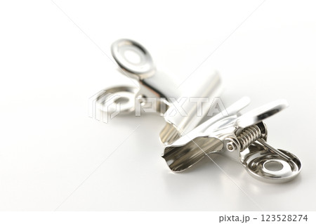 目玉クリップを白背景で撮影 123528274