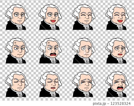 George Washington illustration set George Washington illustration set 123528324