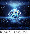 AI brain in space_background_Generative AI_イラスト 123528550