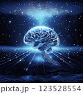 AI brain in space_Generative AI_脳のイラスト_未来の世界 123528554