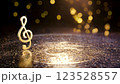 Generative AI, gold notes1 _Image_ト音記号_音楽_イラスト 123528557