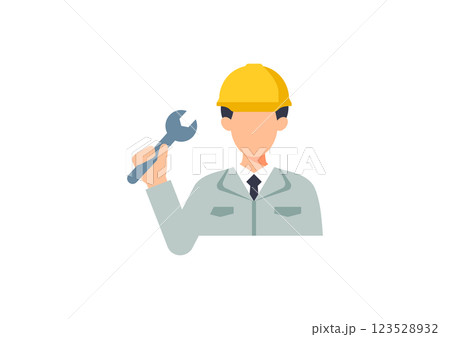 作業着を着た男性のイラスト 作業着を着た男性のイラスト 123528932