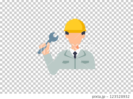 作業着を着た男性のイラスト 作業着を着た男性のイラスト 123528932