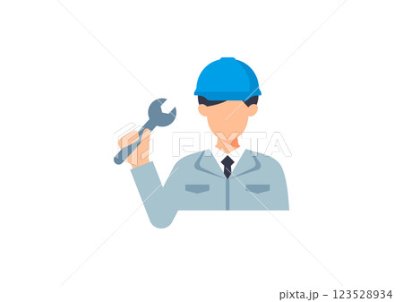 作業着を着た男性のイラスト 123528934