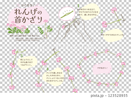 插圖說明如何用莎草串成項鍊 123528935