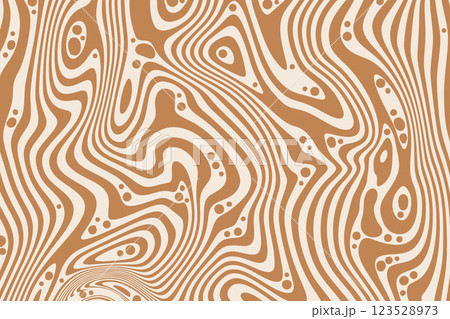 Chocolate and caramel swirl textured pattern. Peanut butter and milk vector wavy abstract design. Splashes of melted toffee and marble liquid flow of maple syrup. Sweet striped dessert bg. 123528973